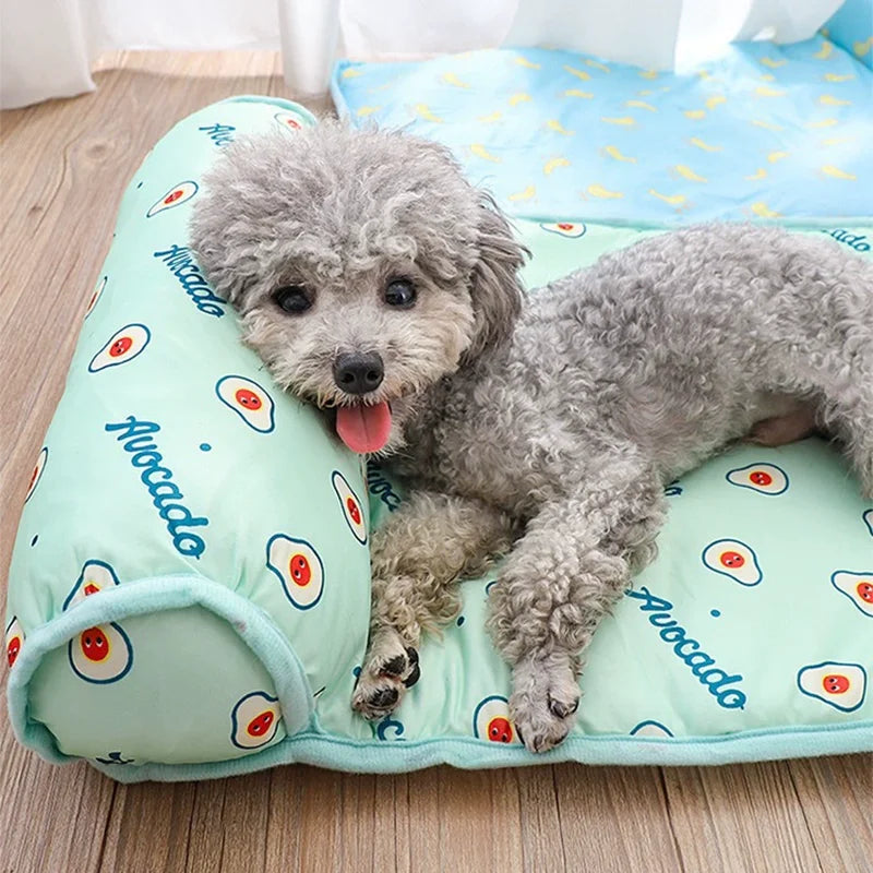 Summer Ice Silk Pet Cooling Mat | Non-Slip Washable Dog Bed