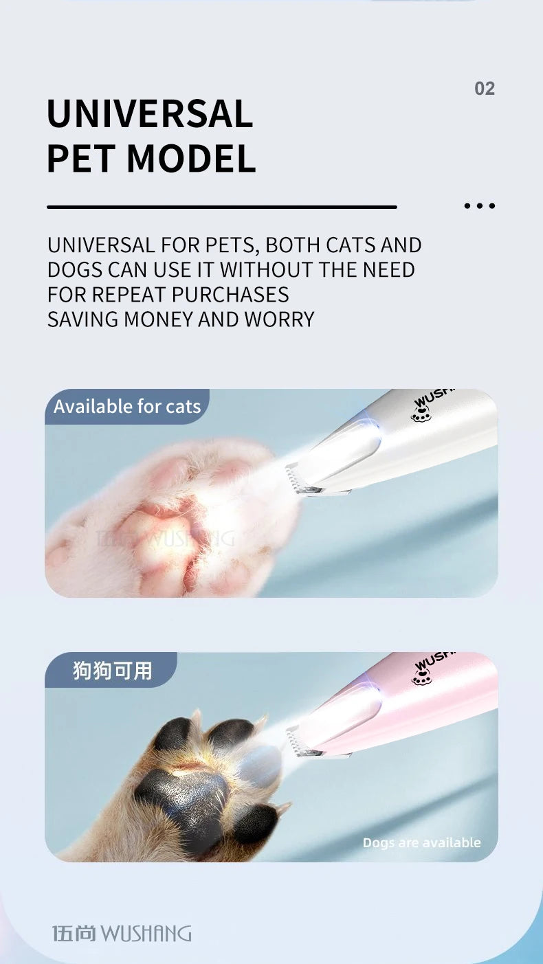 Electric Dog Groomer Trimmer | Low Noise LED Pet Hair Clipper