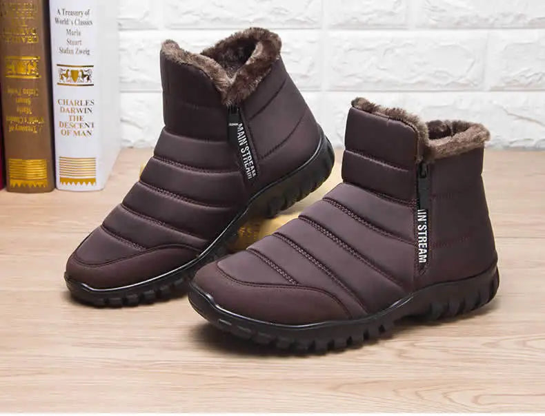 Men's Warm Cotton Snow Boots | Waterproof Ankle Winter Boots
