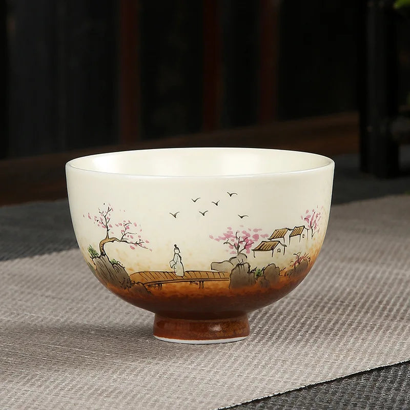 Handmade Vintage Ceramic Teacup | Japanese Coarse Pottery Mug