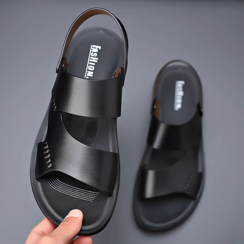 Men's Stylish Leather Sandals | Breathable Casual Beach Shoes