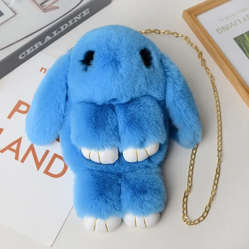 Bonito bolso bandolera de conejo de peluche | Encantador diseño cruzado