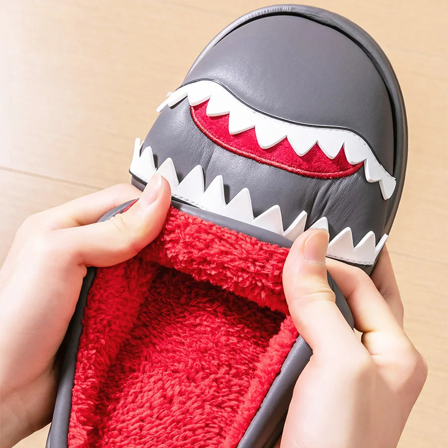 Cozy Warm Shark Design Platform Slippers for Men | Comfortable House Shoes