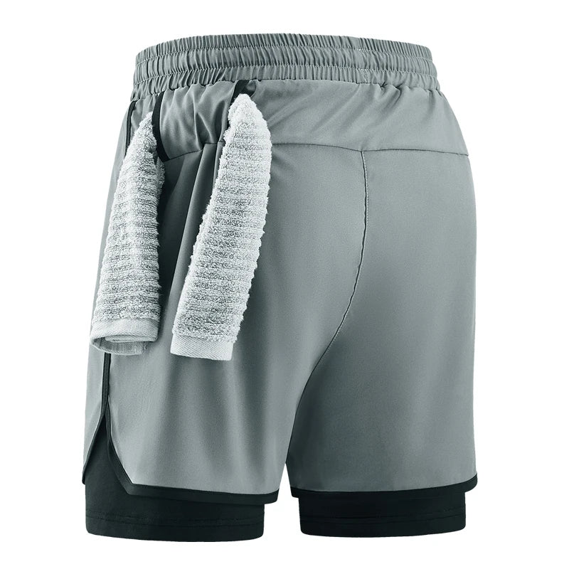 Men's 2-in-1 Camo Running Shorts | Quick Dry Gym Wear