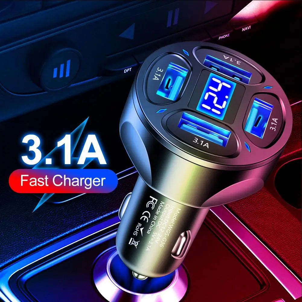 20W Super Fast Car Charger | Dual USB Type-C Adapter for All Devices