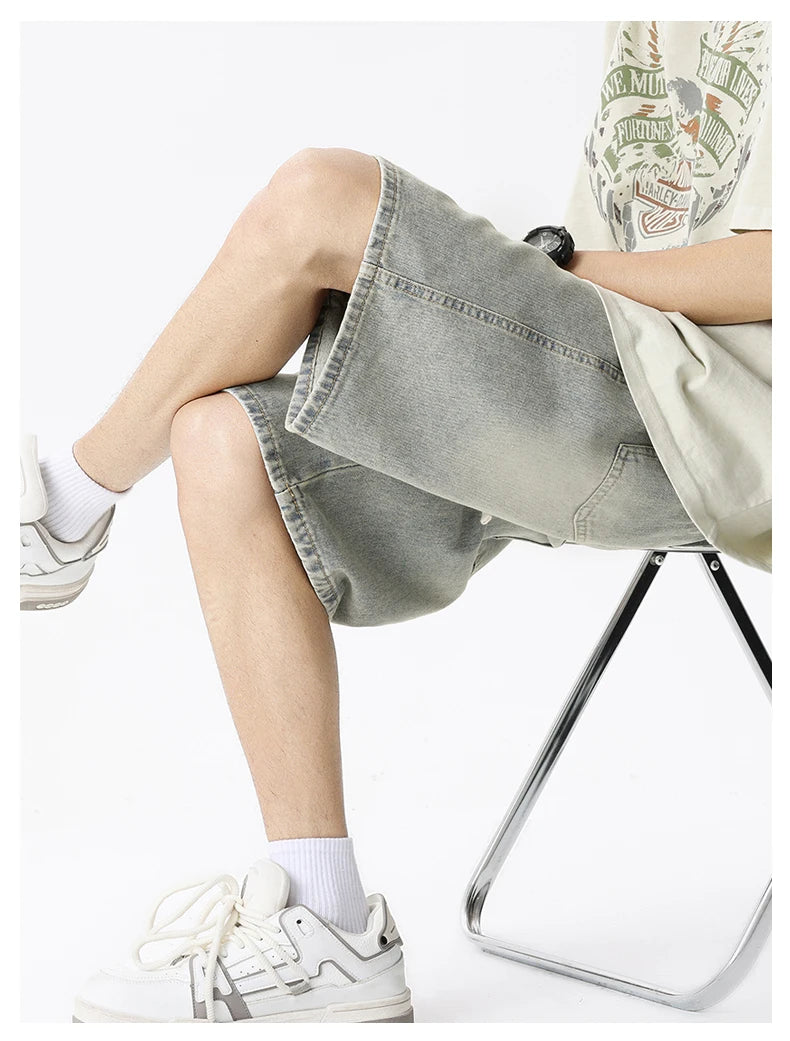 Men's Casual Light Blue Denim Shorts | Comfortable & Stylish