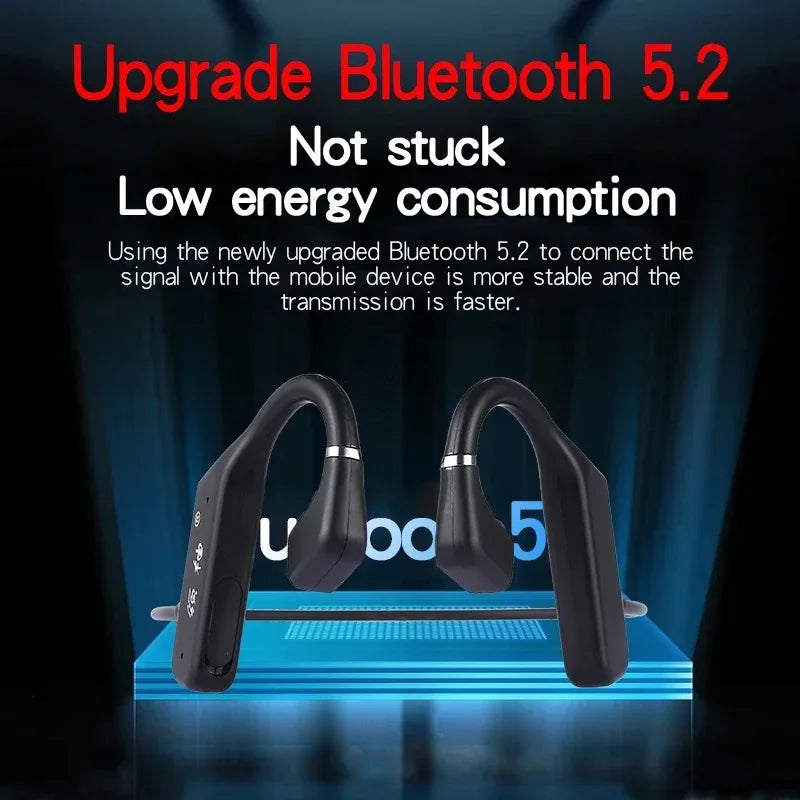 Waterproof Wireless Neckband Headphones | Bone Conduction Bluetooth Earphones