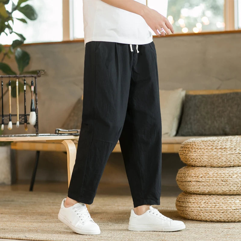 Men's Casual Cotton Linen Trousers | Breathable Stylish Pants