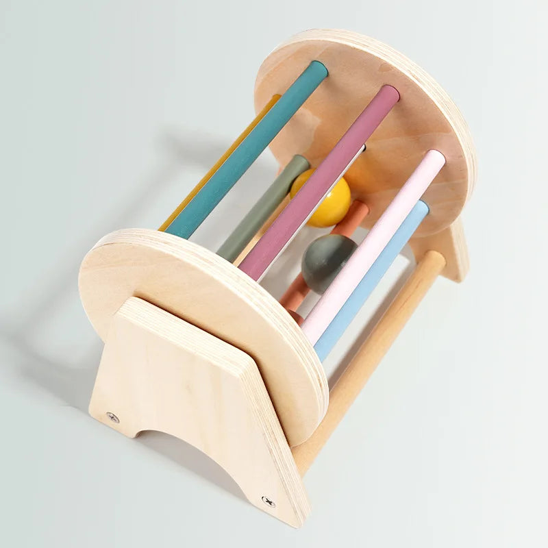 Montessori Wooden Rolling Ball Drum | Engaging Baby Learning Toy