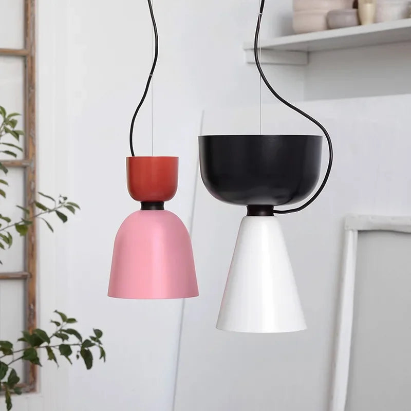 Danish Macaron Colors Pendant Lamp | Creative LED Indoor Lighting