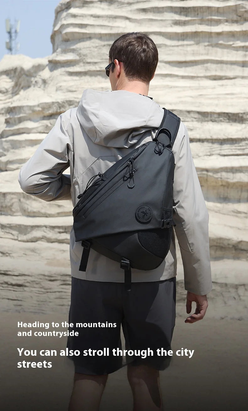 Men's Waterproof Crossbody Chest Bag | Stylish & Spacious Backpack