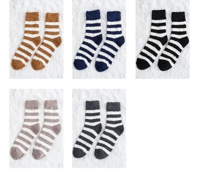 Cozy Winter Coral Fleece Mid Tube Socks | Warm & Stylish Comfort