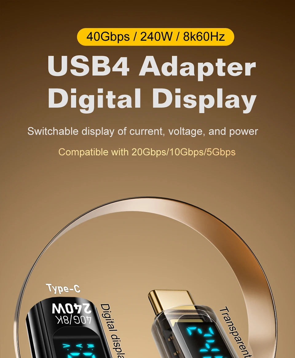 High-Speed USB4 Type C Adapter | 40Gbps Thunderbolt Connector
