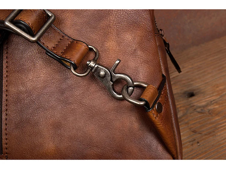 Large-Capacity Leather Chest Bag for Men | Casual Shoulder Bag