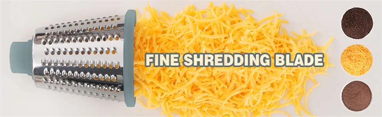 Versatile 3-in-1 Rotary Cheese Grater | Manual Vegetable Slicer
