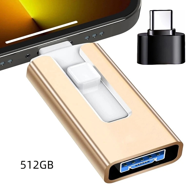 4in1 OTG Flash Drive 512GB | USB 3.0 & Type-C Memory Stick