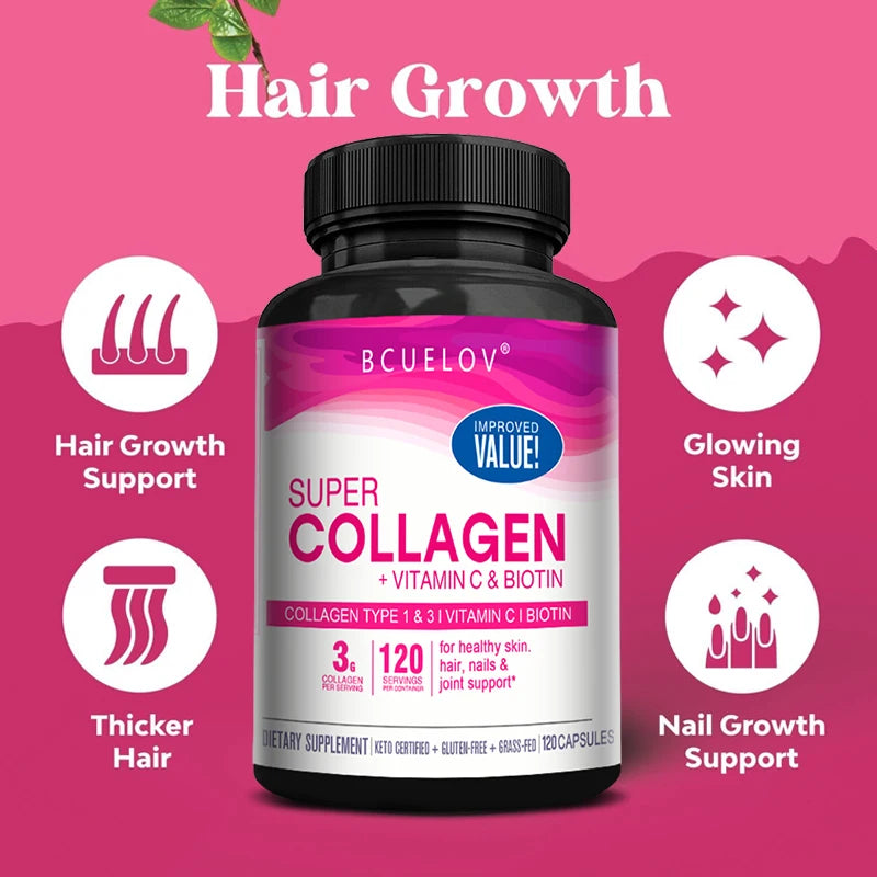 Collagen Capsules with Vitamin C & Biotin | Hair, Skin & Joint Support