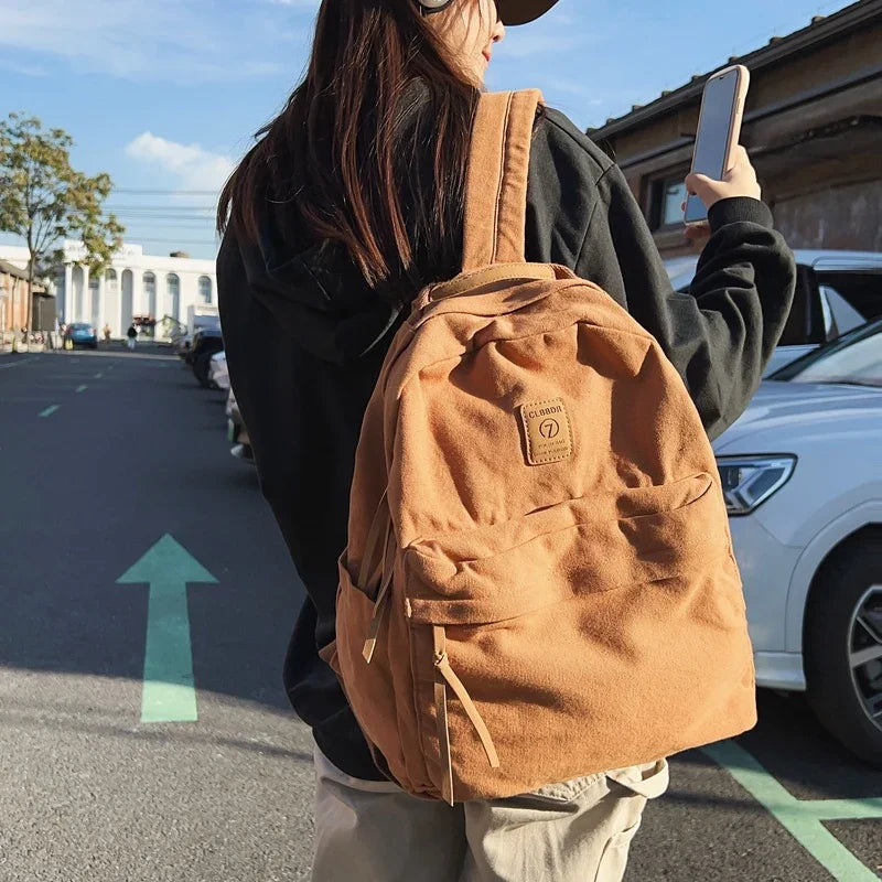 Casual Canvas Backpack for Students | Trendy Unisex College Bag
