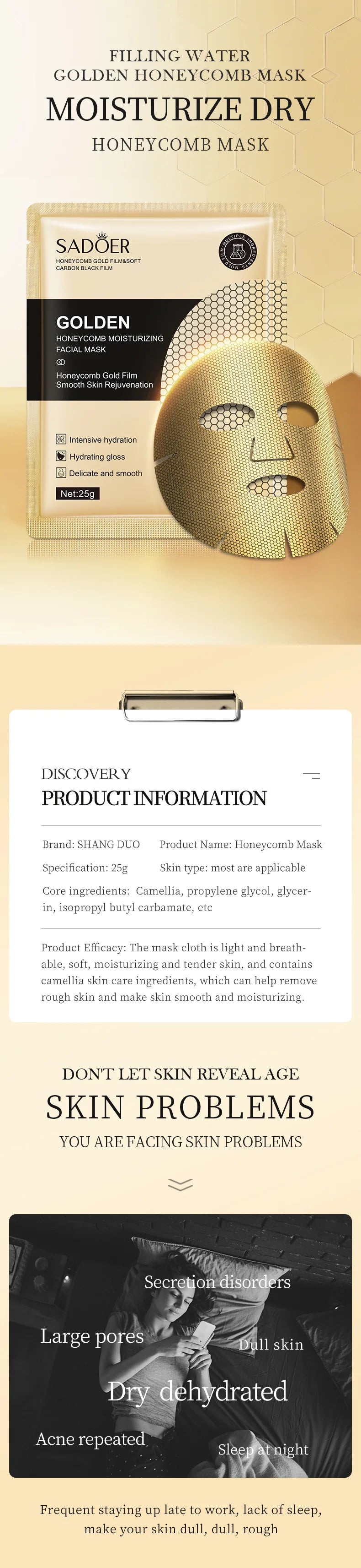 24K Golden Face Masks | Rejuvenating Moisturizing Skincare