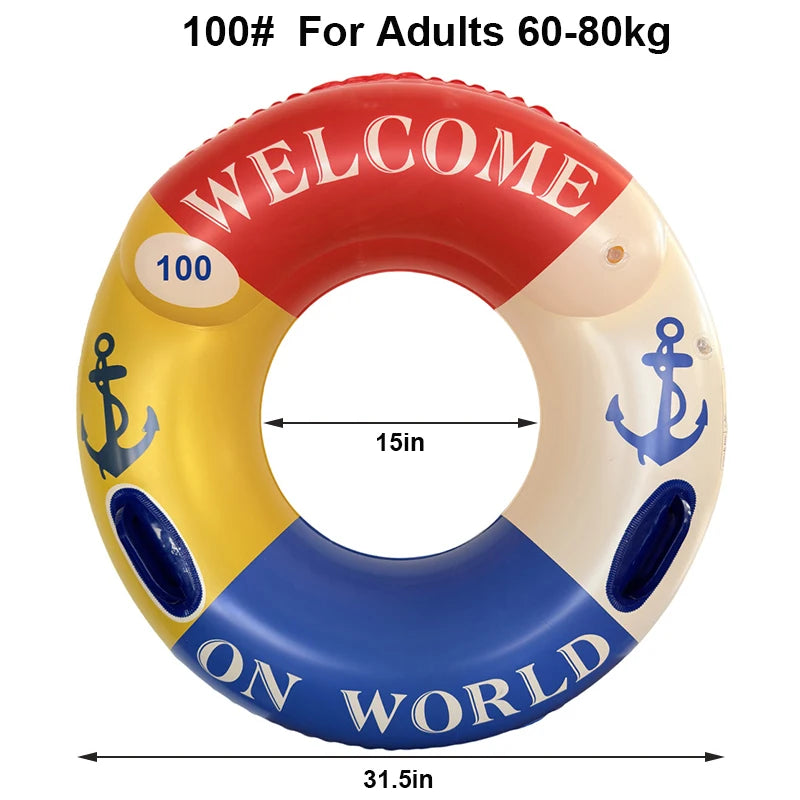 Adult Inflatable Swimming Ring | Summer Pool Float Tube
