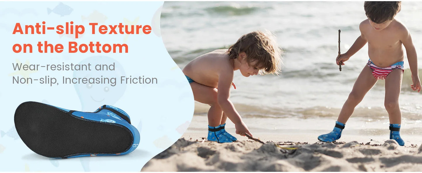 3mm Neoprene Wetsuit Socks for Kids | Non-Slip Swim Booties