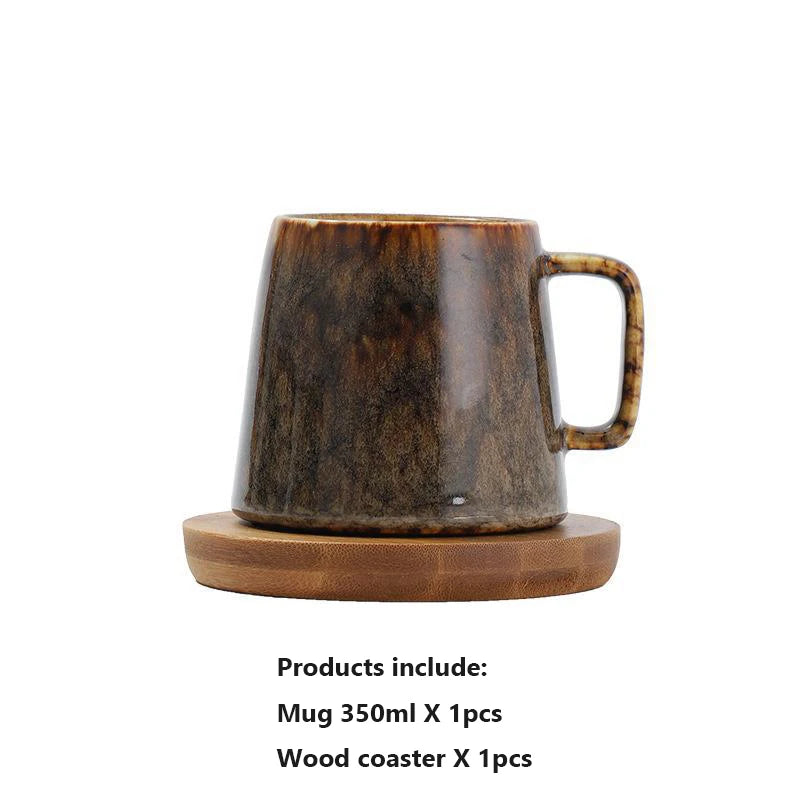 Vintage Ceramic Mug | High-Capacity Coffee and Tea Cup