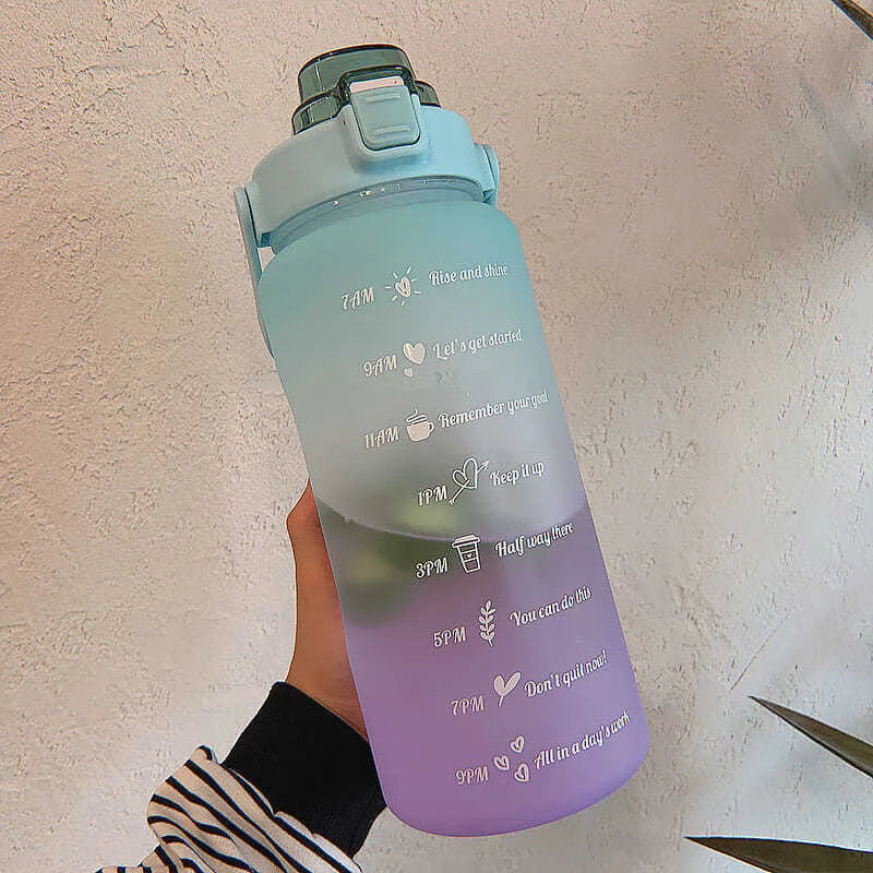 Motivational 2-Liter Water Bottle | Leak-Proof Sports Cup