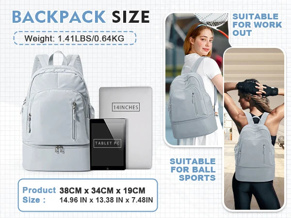 Versatile Sports Backpack | Waterproof Travel Bag with Shoe Compartment