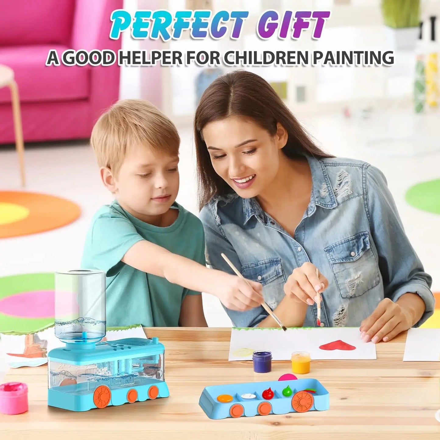 4-in-1 Paint Brush Cleaner Tool & Tray | Essential Painting Supplies