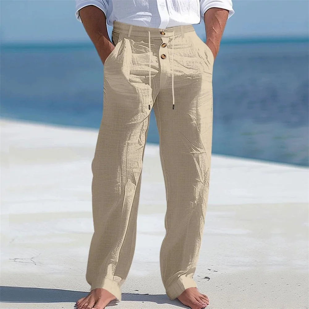 Men's Casual Cotton Drawstring Pants | Breathable Cozy Trousers