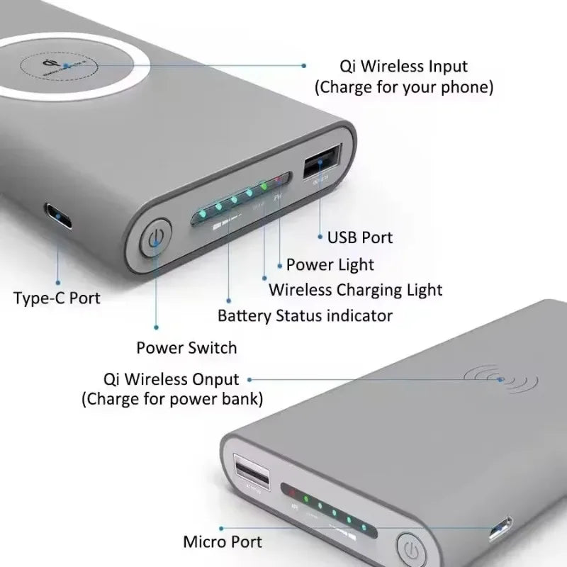 200000mAh Portable Power Bank | Two-Way Wireless Fast Charger