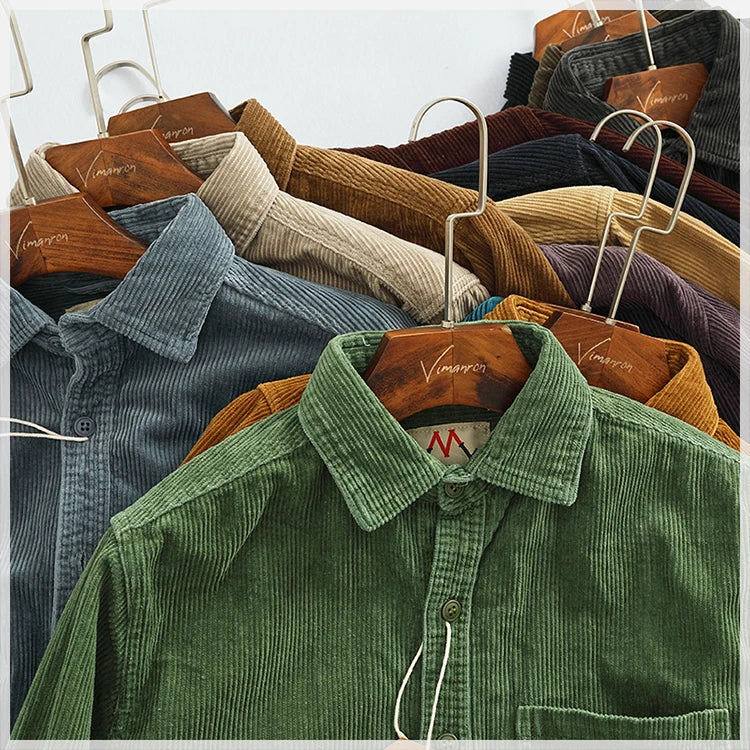 Men's Chunky Corduroy Long Sleeve Shirt | Stylish Autumn Essential