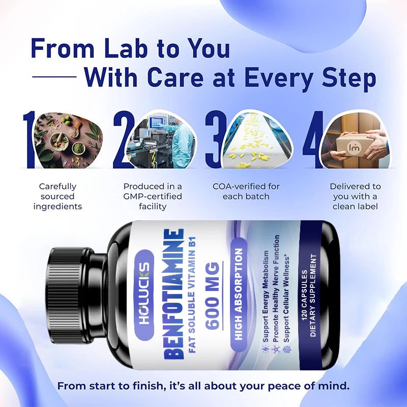 Benfotiamine Capsules 600mg | Support Energy & Nerve Health