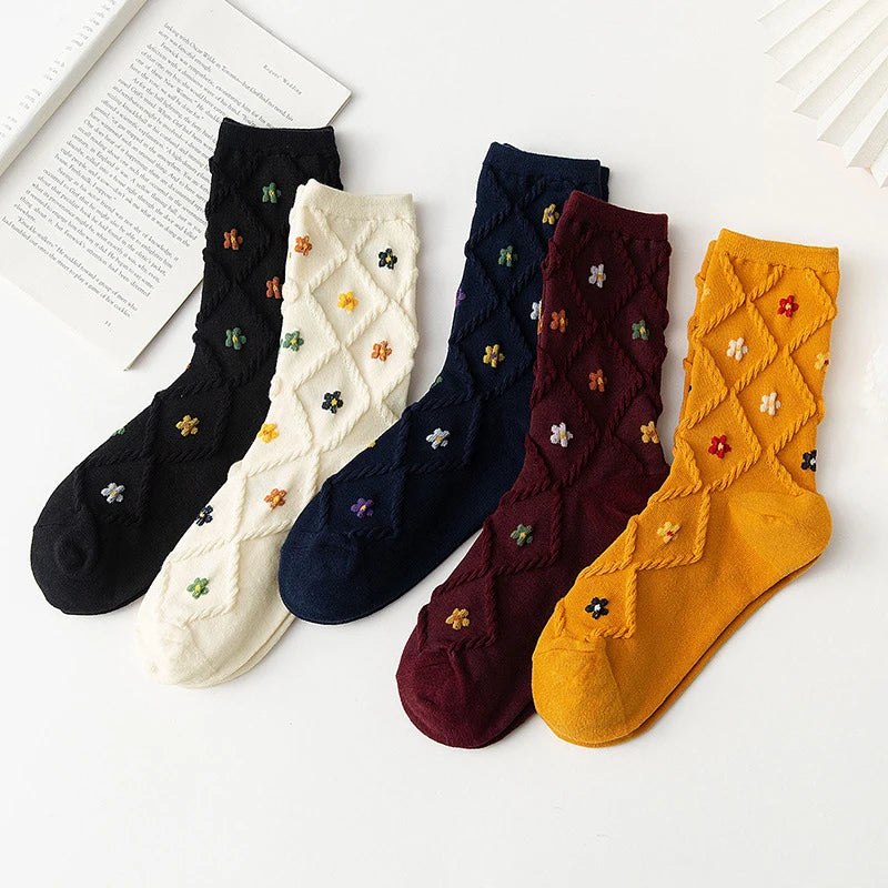 Women's Mid-Calf Floral Socks | Stylish Comfort for Every Occasion