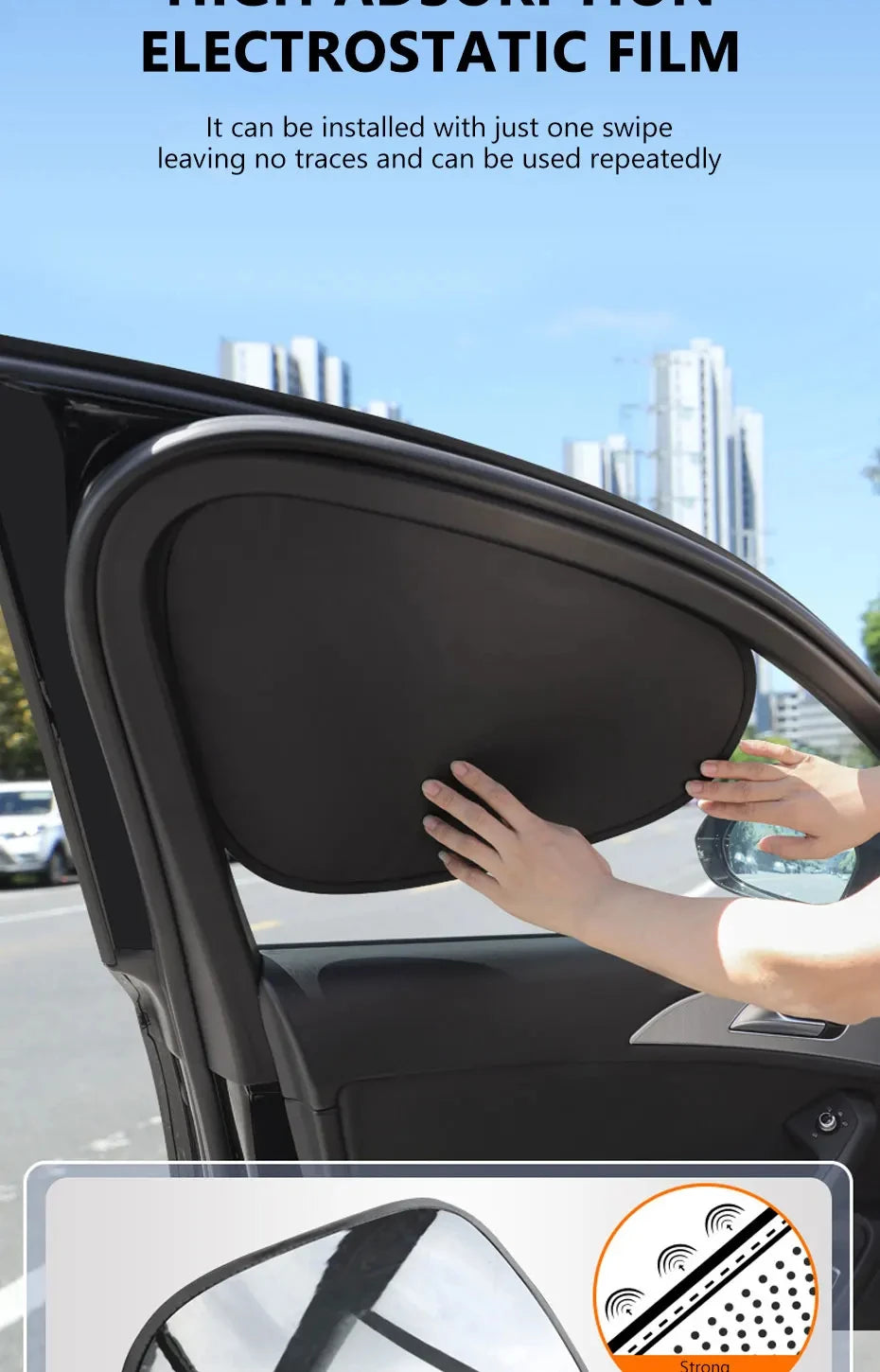 Electrostatic Sun Visor for Car Side Windows | UV Protection Cover