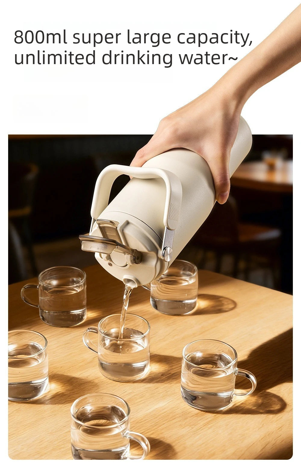 800ML Insulated Travel Tumbler with Straw & Tea Infuser | Leakproof Design