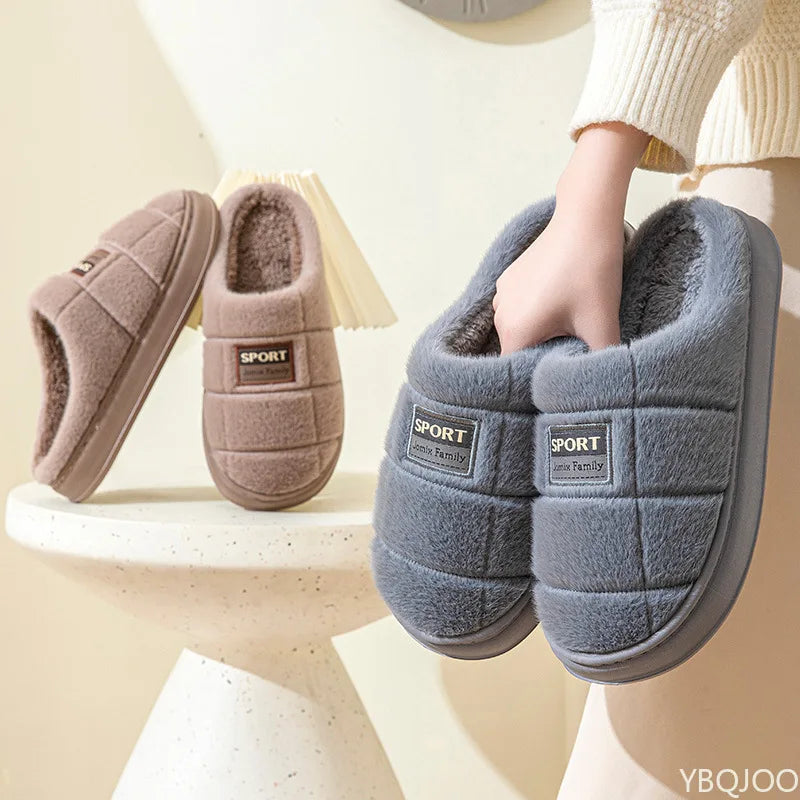 Men's Plush Fleece Slippers | Cozy Warm Indoor House Shoes