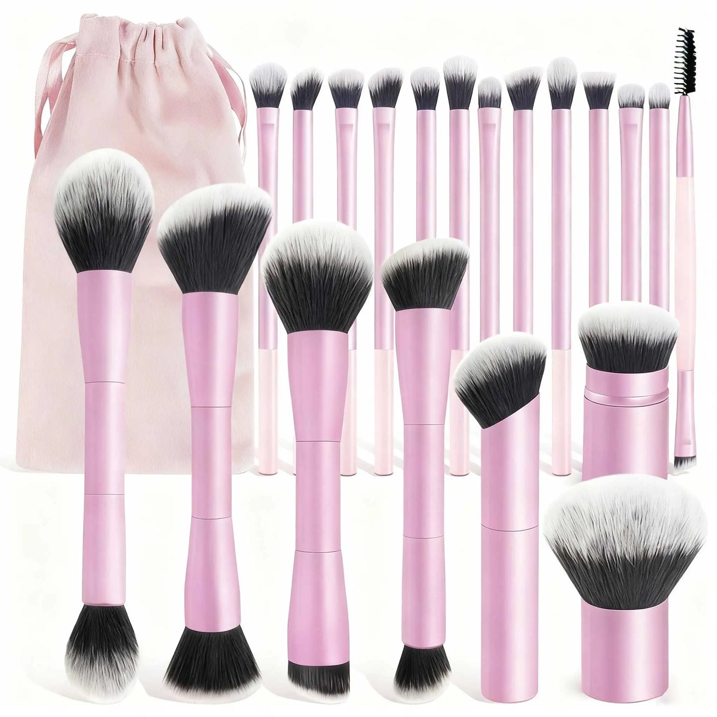 20-Piece Double Ended Makeup Brush Set for Flawless Application