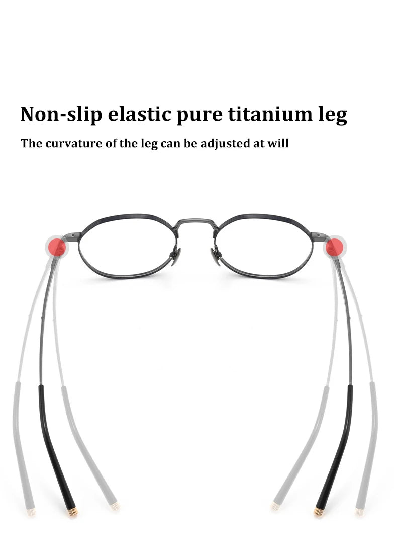 Ultra-Light Titanium Round Frame Glasses | Customizable Multi-Focus