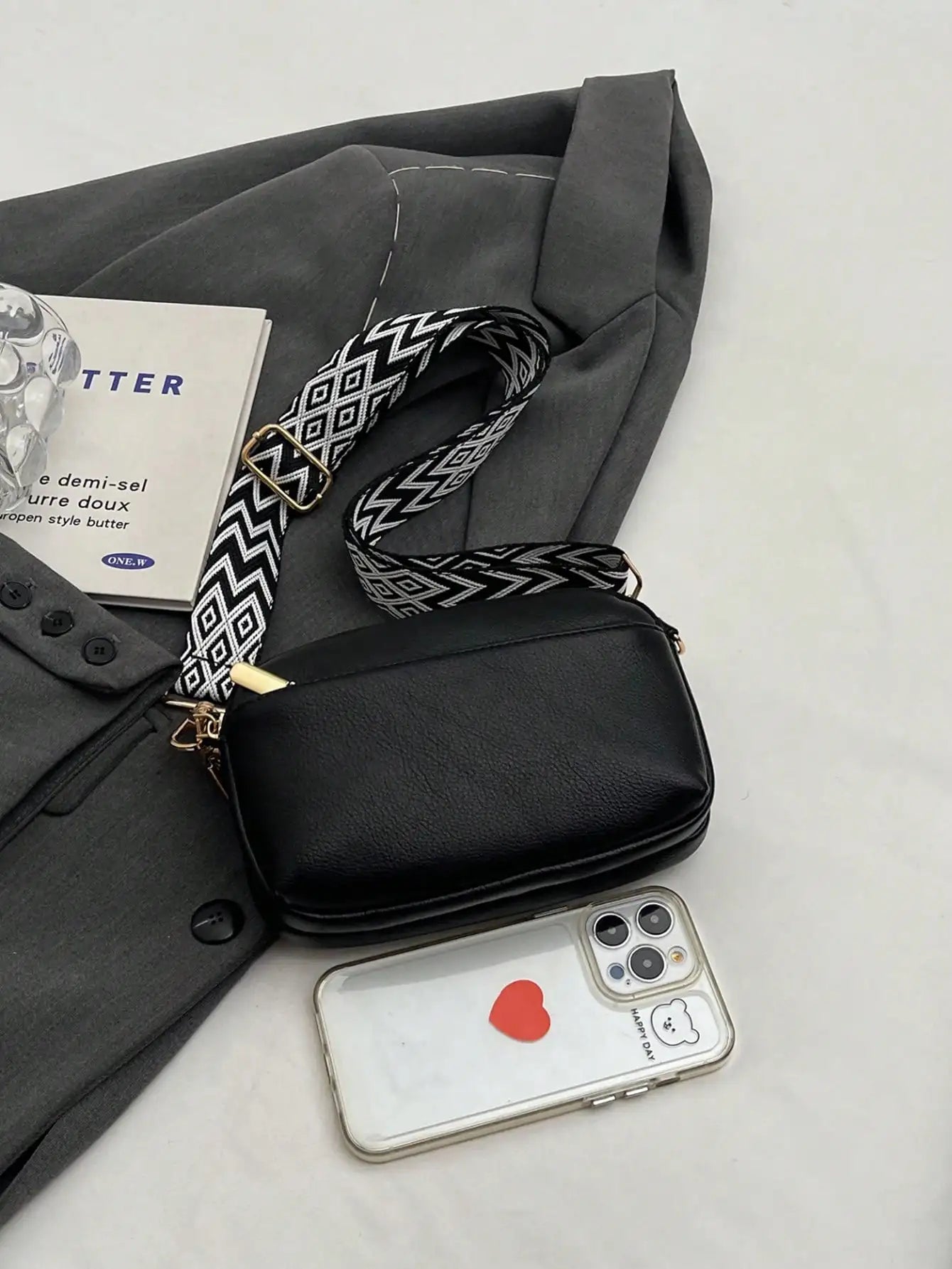 Fashionable Solid Color Crossbody Bag | Stylish PU Shoulder Bag