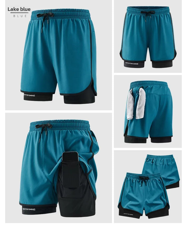 Men's 2-in-1 Camo Running Shorts | Quick Dry Gym Wear