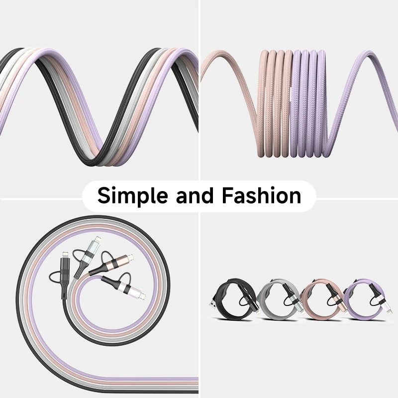 4 in 1 Magnetic Fast Charging Cable | Universal Compatibility & Durability