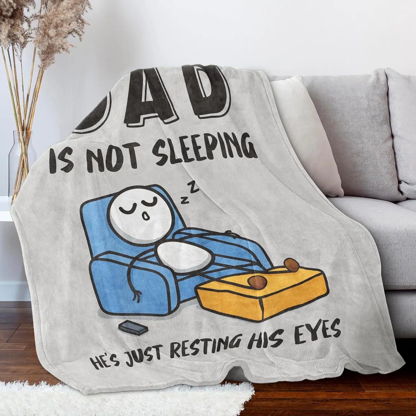 Soft & Comfortable Dad Is Not Sleeping Nap Blanket | Birthday Gift