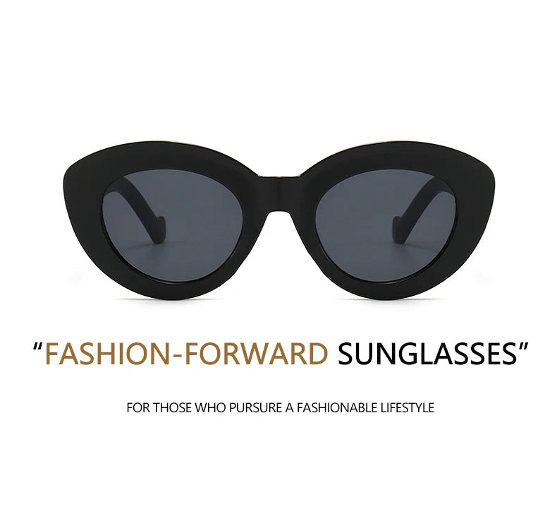 Vintage Thick Frame Oval Cat Eye Sunglasses | Trendy Street Style