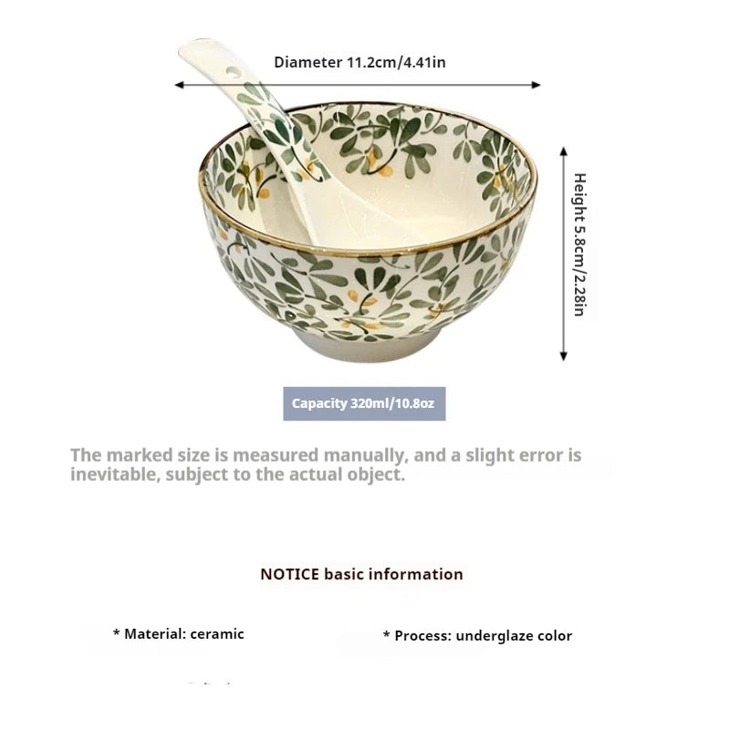 Elegant 4-Piece Floral Ceramic Bowls Set for All Occasions