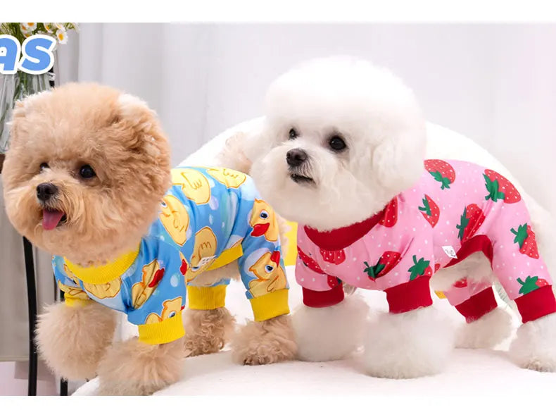 Comfy Dog Onesies Pajamas | Cute Cartoon Pet Jumpsuit for Small Breeds