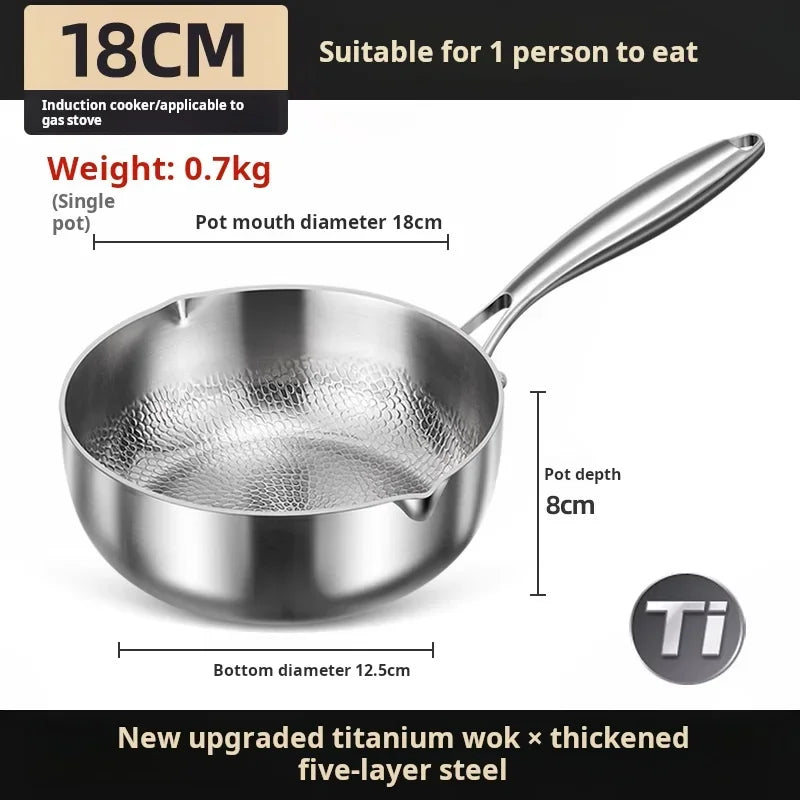 Pure Titanium Non-Stick Small Milk Pot | Ideal Baby Food Cookware