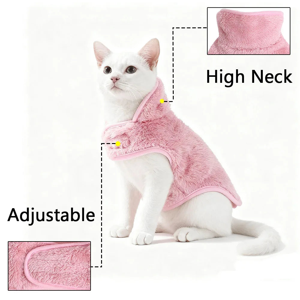 Reversible High Neck Cat Jacket Coat | Winter Warmth for Pets
