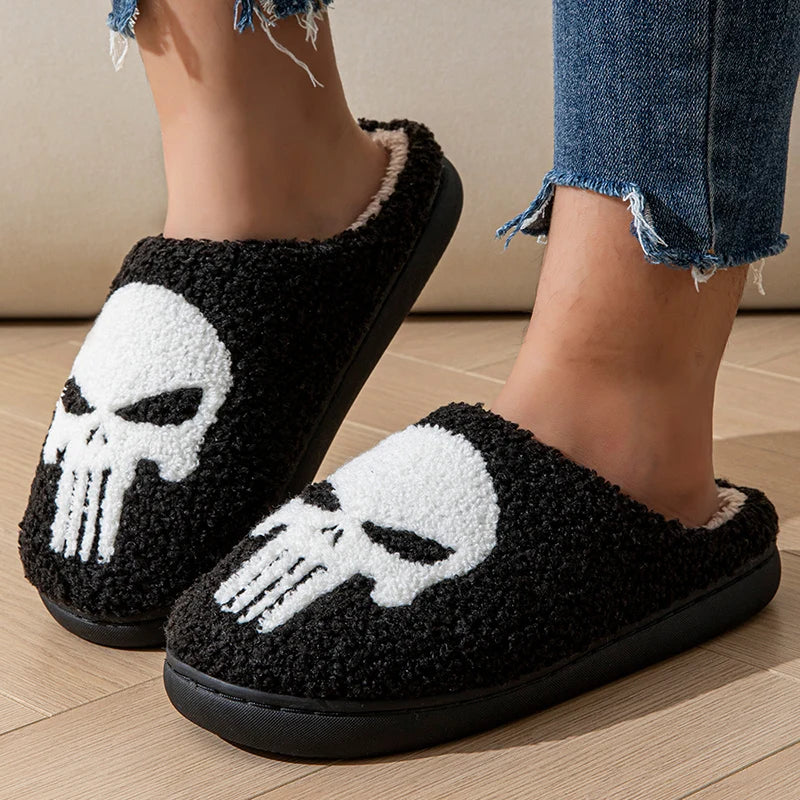 Women's Cartoon Halloween Plush Slippers | Cozy Indoor House Shoes