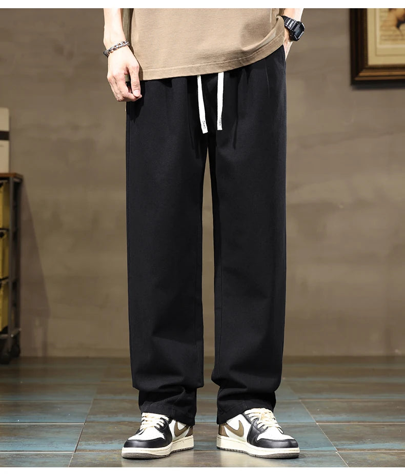 Comfortable Loose Men's Trousers | 100% Cotton Khaki Pants